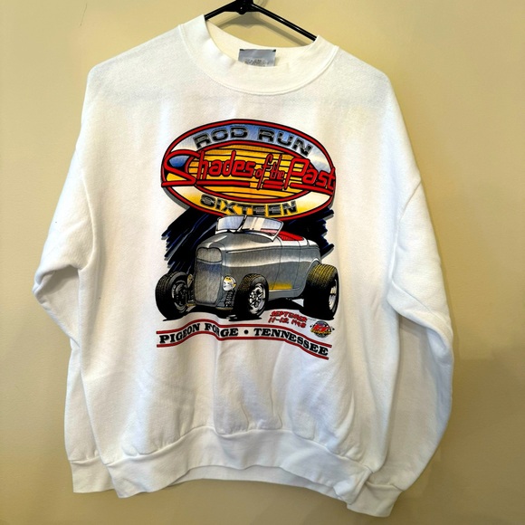 Vintage L 1998 Rod Run Pullover Graphic Car Sweater